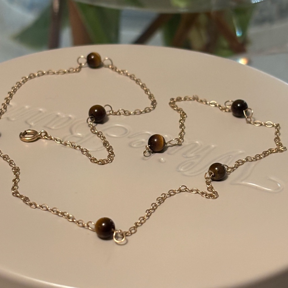 Vintage 14k gold and Tigers Eye Choker